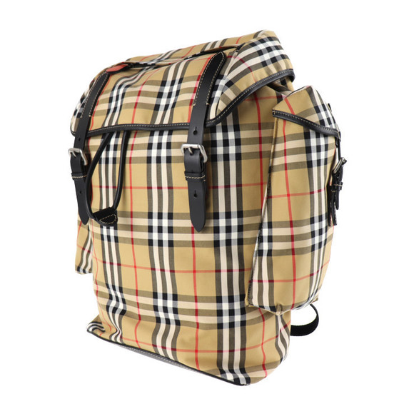 Burberry Tan Plaid Backpack - Picture 1 of 8